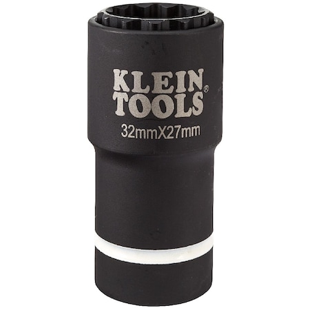 Klein Tools 2-in-1 Metric Impact Socket, 12-Point, 32 x 27 mm 66054E
