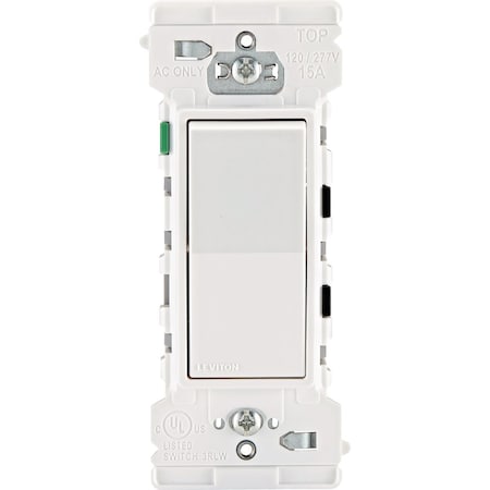 Leviton Decora Edge Residential Grade 15A Rocker Single Pole Switch White B02-E5601-0SW