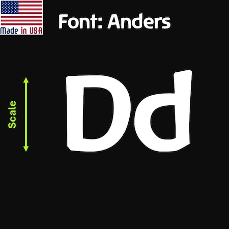 Aacc Self-Adhesive Vinyl Letter: D, Scale: 50 cm. Color: White Font: Anders by, 8PK AACC-Anders-UD-White-M50x8