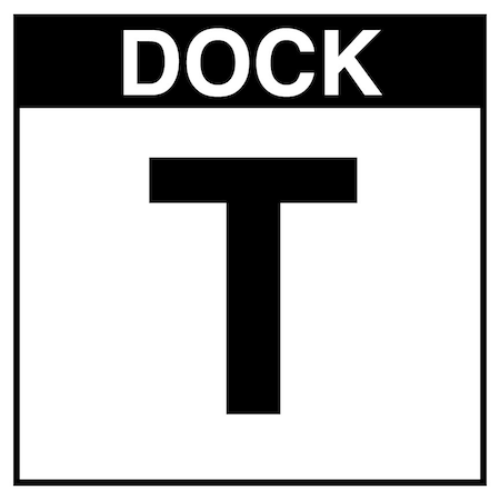 5S Supplies Loading Dock T Sign - ALM - 18in x 18in DOCKT-ALM-1818