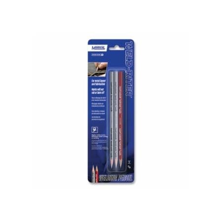 Markal Silver-Streak and Red-Riter Combo Welders Pencil, 9 in L, 2 Silver and 1 Red, 12PK 434-96105