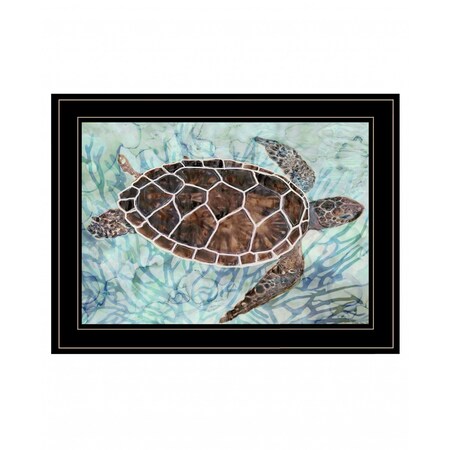 Homeroots Sea Turtles Collage 1 Black Framed Print Wall Art 407868
