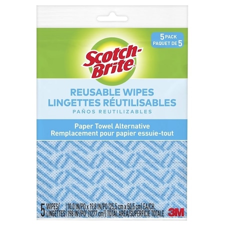 Scotch-Brite Reusable Kitchen Wipes, 11-1/2 in L, 19-1/2 in W, Unscented 9053-12-SM