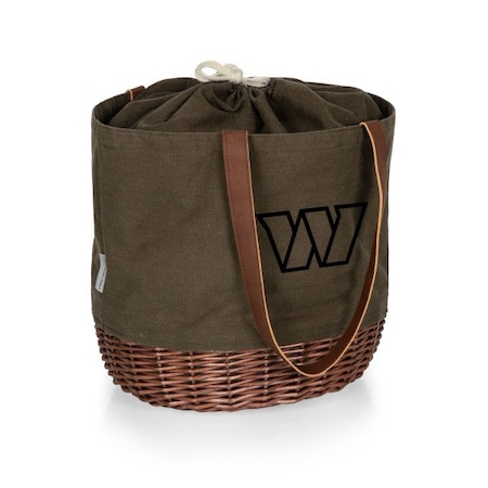 Picnic Time Family Of Brands NFL Washington Commanders - Coronado Canvas and Willow Basket Tote 203-00-140-374-2