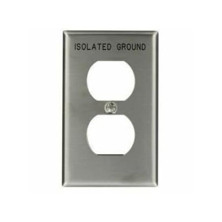 Leviton WallPlate, DuplexOutlet, StainlessSteel 84003-IG
