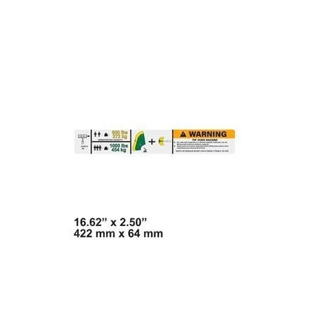 Jlg REPLACEMENT DECAL, WARN. DUAL CAP. ANSI 1001200113