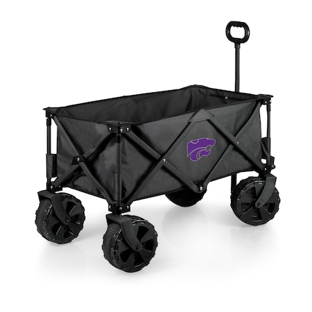 Picnic Time Family Of Brands NCAA Kansas State Wildcats Adventure Wagon Elite All-Terrain Folding Beach Wagon 741-85-679-254-0
