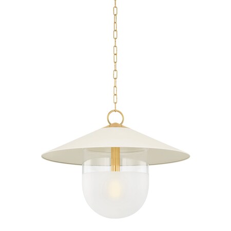 Mitzi Ressi 1 Light Pendant 28 In. Aged Brass/Soft Cream H926701L-AGB/SCR