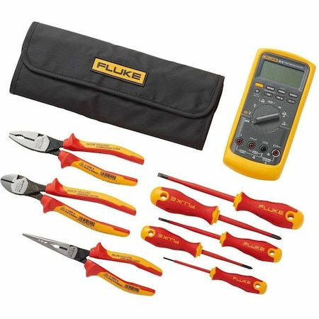 Fluke Digital Multimeter, 1,000 V Max DC, 0 V Max AC, TRMS, 6,000/19,999 Instrument Counts, Backlit LCD IB875K