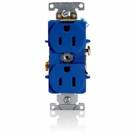 Leviton Duplex Straight Blade Receptacle, 5-15R, 15 A, 125V AC, 2 Pole, 3 Wire, Flush Mount, Grounded 5262-SBU