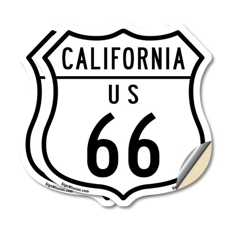 Signmission California Route Marker Shield Sign Us 6, 12 inch X 12 inch, Vinyl Decal, 2PK SHI-D-2PACK-12-371
