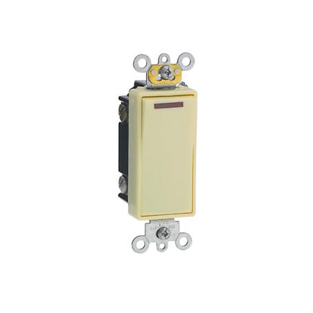 Leviton Decora Plus Rocker Pilot Light Switch, 20 Amp, 120 Volt, Ivory 5628-2I