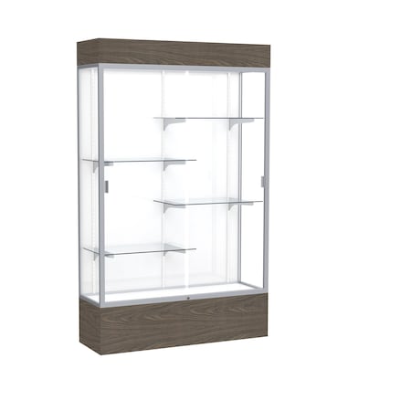 Ghent Lighted Floor Display Case 48x80x16, White 2174WB-SN-WV