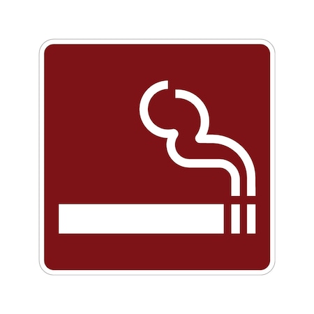 Sign Solutions Usa Smoking (Symbol), 30 in W x Square, Aluminum Sign DUS12HWT3030RS-002