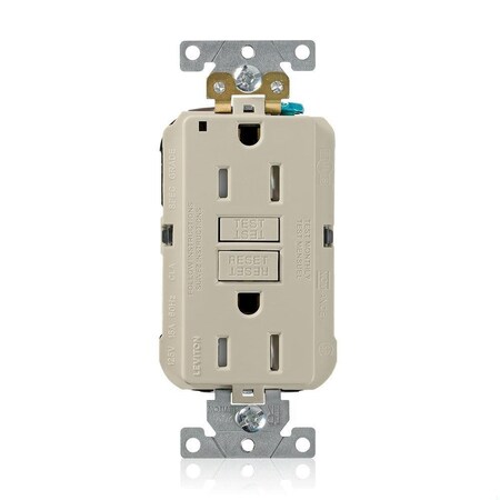 Leviton Lev-Lok GFCI 15A TR/PI Ind Gr Ivory MGFT1-I