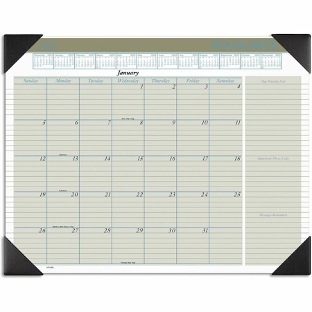 At-A-Glance Executive Monthly Desk Pad Calendar, 22 x 17, Black Corners, 12-Month (Jan to Dec): 2025 HT1500