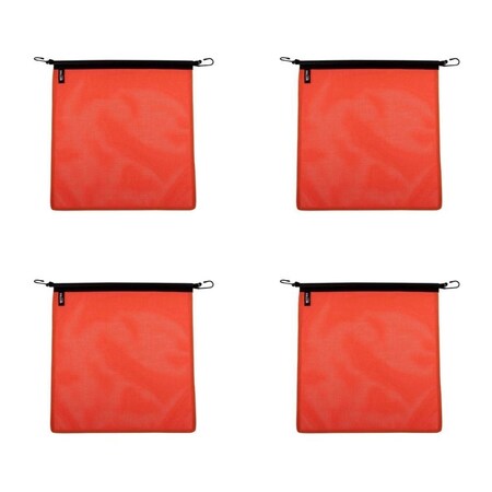 Mytee Products Safety Flag w/Bungees Cord DOT Compliant-18ft x 18ft High Visibility Vinyl Mesh Warning Flags, 4PK VMF-B-ORANGEx4