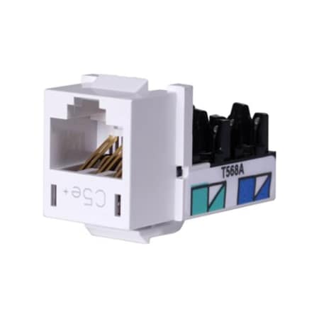Hubbell Premise Wiring Hubbell Xcelerator HXJ5EW Cat.5e Keystone Jack - 1 Pack - 1 x RJ-45 Network Female - White HXJ5EW
