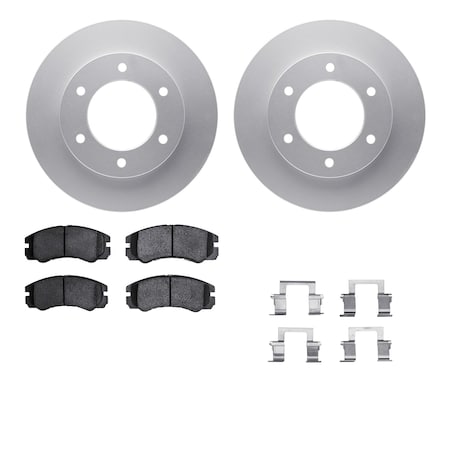 Dynamic Friction Co DFC GEOSPEC Coated Rotors with 5000 Brake Pads - Ceramic and Hardware 4512-37009