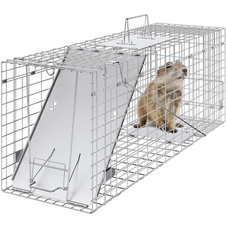 Vevor Live Animal Cage Trap 31" x 10" x 12" Humane Cat Trap Cats Squirrels Mouse LB-28A