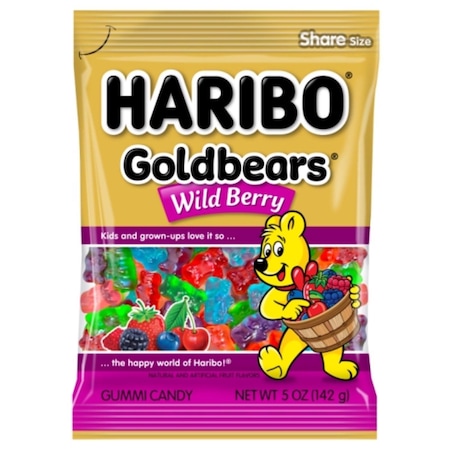 Haribo Goldbears Wild Berry Gummi Candy 5 oz Bagged 783564
