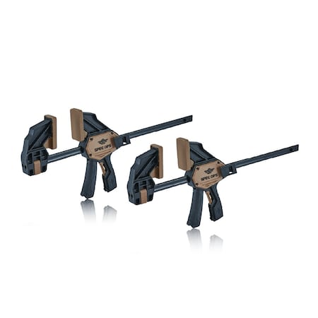 Spec Ops Trigger Clamp for Woodworking 13in Large One-Handed Bar Clamp/Spreader Heavy Duty 330 lb. 2-Pack SPEC-TCL13-2PK
