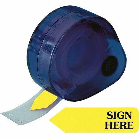 Redi-Tag RTG81014 Sign Here Arrow Message Flag- .56ft.ft.x1-.88ft.ft.- Yellow 81014