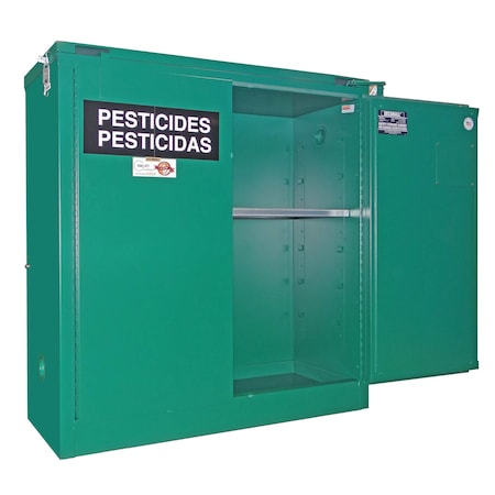Securall Pesticide Storage Cabinet, 30 Gallon, 1 Shelves, 43 in W x 46 in H x 18 in D, AgGreen AG330