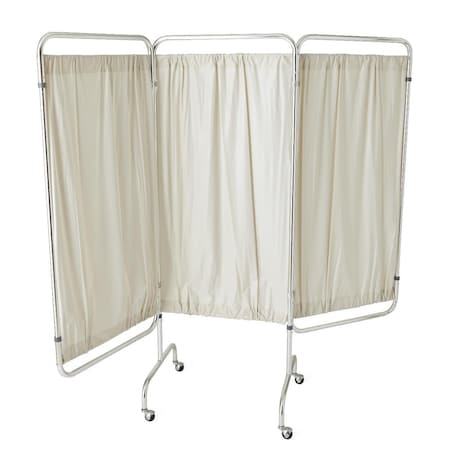 Medline 3-Panel Flame-Retardant Vinyl Privacy Screen with Casters, White, 69inH x 29inW Panel MDS80450