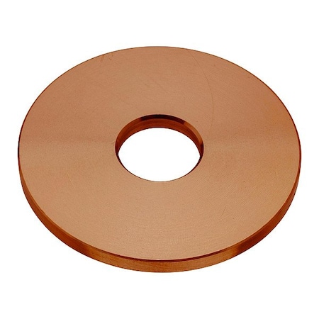 Zoro Select Flat Washer, For Screw Size 5/8 in , Copper Plain Finish WASB58WCU