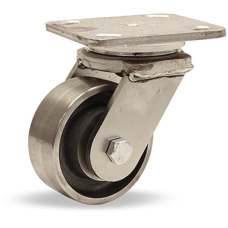 Hamilton Stainless Steel Workhorse Swivel Caster, 4" x 2" Forged Steel Wheel S-WHS-4HFSB