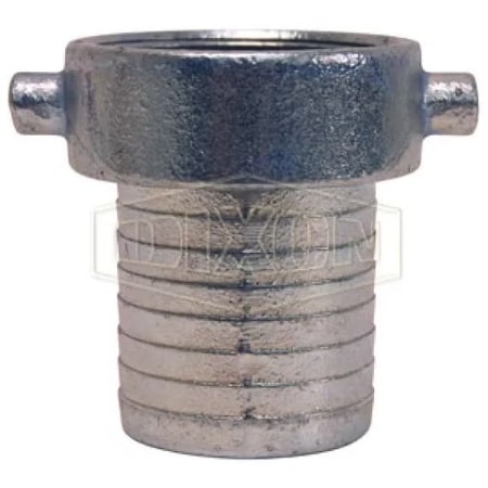 Dixon King Short Shank Suction Coupling with Plated Iron Nut, 4 in Nominal, Female NPSM End Style, 5-7/16 S42