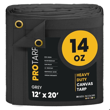 Protarp 12 ft. x 20 ft., 14 Oz, Grey, Polyester PT-301-12X20