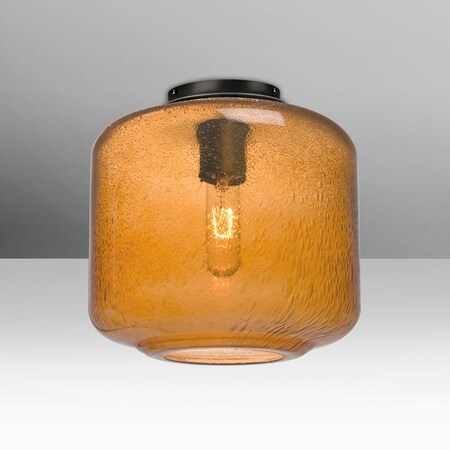 Besa Lighting Besa Niles 10 Ceiling, Amber Bubble, Black, 1x60W MAX E26 base NILES10AMC-BK