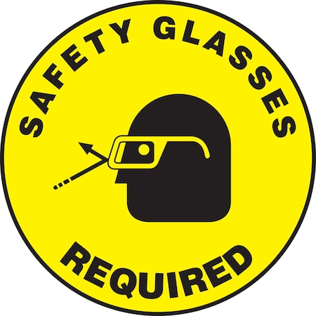Accuform Slip-Gard Round Floor Sign, 17 in H, 17 in W, Vinyl, Circle, English, MFS208 MFS208