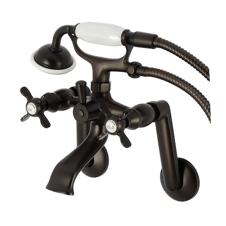 Kingston Brass Tub Wall Mount Clawfoot Tub Faucet with Hand Shower, Oil Rubbed Bronze KS289ORB