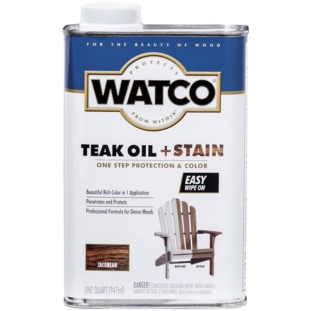 Watco Oil and Stain, Warm Glow, Jacobean, Liquid, 1 qt, Can 348747