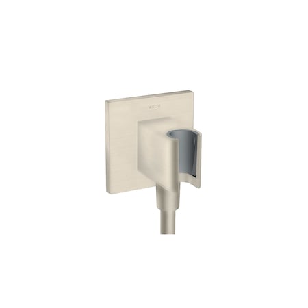 Axor ShowerSolutions Wall Outlet with Handshower Holder, Square in Brushed Nickel 36734821