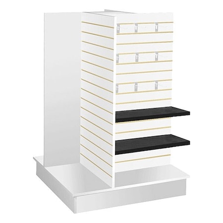 Specialty Store Services Slatwall Display, White, 4-Way, 54 in H 3431W