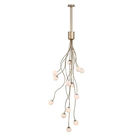 Euf Athena, Chandelier, 13-Light, 28", Antique Gold, Opal Etched Glass 50256-020