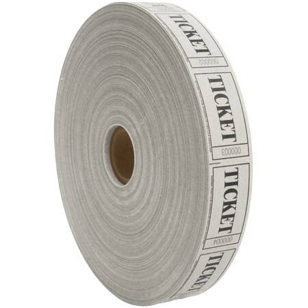 Non-Branded 1in x 3/4in White Single Ticket, 2000PK G4001WHITE