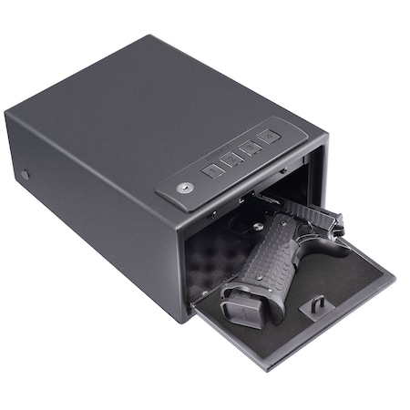 Soulyi Digital Pistol Safe With Two Access, With Pop Up Door, For Firearms Ammunition Money Valuables SXD-05