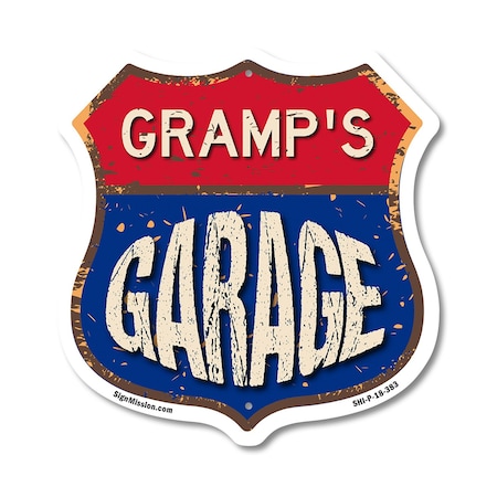 Signmission Gramp's Garage, 18 Inch X 18 Inch, Plastic Sign SHI-P-18-383-GRAMP