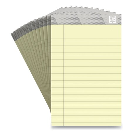 Tru Red Notepads, Narrow Rule, 50 Canary-Yellow 5 x 8 Sheets, 12PK TR59901/TR57359