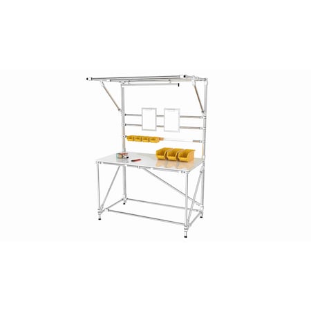 Trilogiq Workstation With Small Rail Bins, Document Holders And Led 21088-01