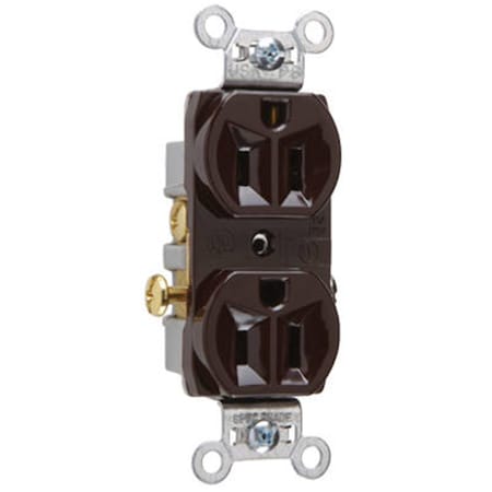 Nextgen CR15CC Heavy Duty Duplex Outlet, 15A, Brown NE586417
