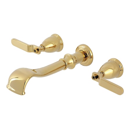 Kingston Brass Two-Handle Wall Mount Tub Faucet, Polished Brass KS5022KL