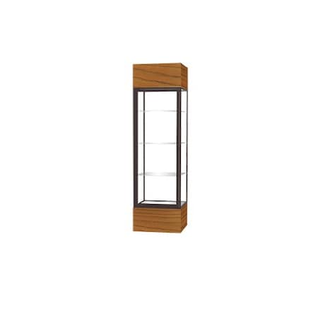 Ghent Lighted Floor Display Case 24x72x24, Clear, Bronze 4124CB-BZ-MK