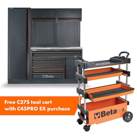 Beta Grey, Steel, 19.49 in W x 78.74 in D x 77.17 in H C45PROEX/C27S