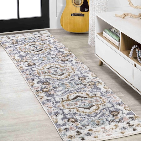 Jonathan Y Aziza Persian Medallion High-Low Multi 2 ft. x 8 ft. Runner Rug SNT109A-28